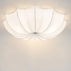 Kinder QAZQA Kinderzimmerlampen|Deckenleuchten*Japandi Deckenleuchte Weiß Seide 52cm 3-flammig - Plu