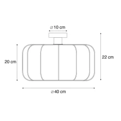 Trio Leuchten Deckenleuchten|Wohnzimmerlampen*Japandi Deckenleuchte Weiß 40cm - Madleine
