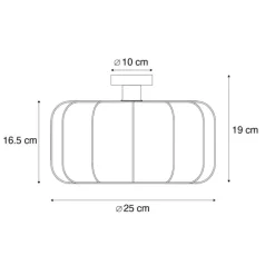 Trio Leuchten Deckenleuchten|Wohnzimmerlampen*Japandi Deckenleuchte Weiß 25cm - Madleine