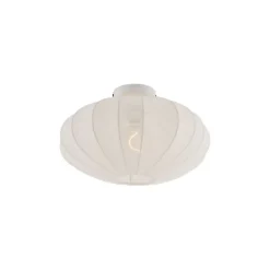 QAZQA Schlafzimmerlampen|Küchenlampen*Japandi Deckenleuchte weiß mit Stoffschirm - Bida