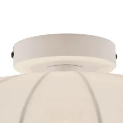 QAZQA Schlafzimmerlampen|Küchenlampen*Japandi Deckenleuchte weiß mit Stoffschirm - Bida
