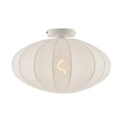 QAZQA Schlafzimmerlampen|Küchenlampen*Japandi Deckenleuchte weiß mit Stoffschirm - Bida