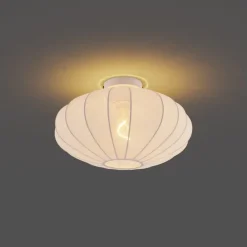 QAZQA Schlafzimmerlampen|Küchenlampen*Japandi Deckenleuchte weiß mit Stoffschirm - Bida