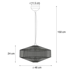 Trio Leuchten Pendelleuchten|Wohnzimmerlampen*Japandi hanglamp bruin touw 46cm - Svea
