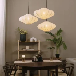 QAZQA Schlafzimmerlampen|Küchenlampen*Japandi Hängelampe Beige 50cm 3-flammig - Plu