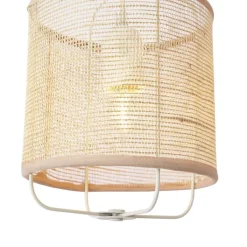 QAZQA Pendelleuchten|Esszimmerlampen*Japandi Hängelampe Beige mit Stoffschirmen 6-flammig - Yente