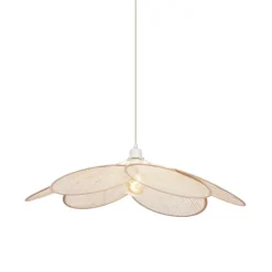 QAZQA Schlafzimmerlampen|Küchenlampen*Japandi Hängelampe Creme mit Leinenschirm - Aisha