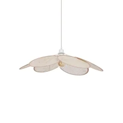 QAZQA Schlafzimmerlampen|Küchenlampen*Japandi Hängelampe Creme mit Leinenschirm - Aisha