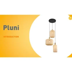 QAZQA Schlafzimmerlampen|Küchenlampen*Japandi Hängelampe Schwarz und Gold mit beigem Schirm 3-flammig - Pluni