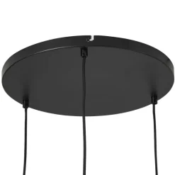 QAZQA Pendelleuchten|Wohnzimmerlampen*Japandi Hängelampe Schwarz mit braunem Stoffschirm 3-flammig - Bida