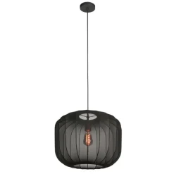 Anne Light & Home Pendelleuchten|Wohnzimmerlampen*Japandi Pendelleuchte Schwarz mit Stoffschirm 45cm - Sable