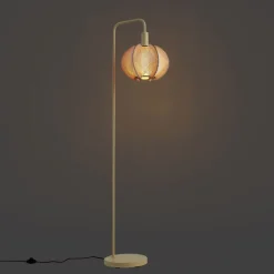 QAZQA Stehlampen|Wohnzimmerlampen*Japandi Stehleuchte Beige mit Schirm - Gertie