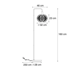 QAZQA Stehlampen|Wohnzimmerlampen*Japandi Stehleuchte Beige mit Schirm - Gertie