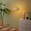 QAZQA Schlafzimmerlampen|Esszimmerlampen*Japandi Stehleuchte Beige mit Stoffschirm Creme - Bida