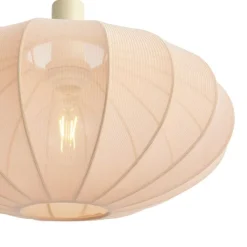 QAZQA Schlafzimmerlampen|Esszimmerlampen*Japandi Stehleuchte Beige mit Stoffschirm Creme - Bida