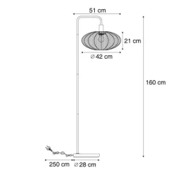 QAZQA Schlafzimmerlampen|Esszimmerlampen*Japandi Stehleuchte Beige mit Stoffschirm Creme - Bida