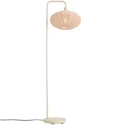 QAZQA Schlafzimmerlampen|Esszimmerlampen*Japandi Stehleuchte Beige mit Stoffschirm Creme - Bida