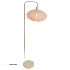 QAZQA Schlafzimmerlampen|Esszimmerlampen*Japandi Stehleuchte Beige mit Stoffschirm Creme - Bida