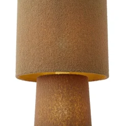 QAZQA Wohnzimmerlampen|Stehlampen*Japandi Stehleuchte brauner Teddy-Stoff 2-flammig - Trompet