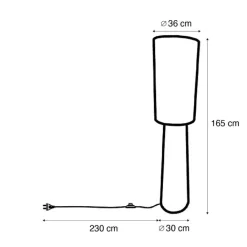 QAZQA Wohnzimmerlampen|Stehlampen*Japandi Stehleuchte brauner Teddy-Stoff 2-flammig - Trompet