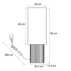QAZQA Wohnzimmerlampen|Stehlampen*Japandi Stehleuchte Holz mit Leinenschirm 90cm - Lamel