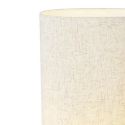 QAZQA Wohnzimmerlampen|Stehlampen*Japandi Stehleuchte Holz mit Leinenschirm 70cm - Lamel