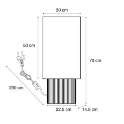 QAZQA Wohnzimmerlampen|Stehlampen*Japandi Stehleuchte Holz mit Leinenschirm 70cm - Lamel