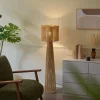 QAZQA Wohnzimmerlampen|Stehlampen*Japandi Stehleuchte Natur mit Schirm - Dart