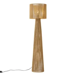 QAZQA Wohnzimmerlampen|Stehlampen*Japandi Stehleuchte Natur mit Schirm - Dart