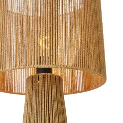 QAZQA Wohnzimmerlampen|Stehlampen*Japandi Stehleuchte Natur mit Schirm - Dart