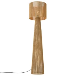 QAZQA Wohnzimmerlampen|Stehlampen*Japandi Stehleuchte Natur mit Schirm - Dart