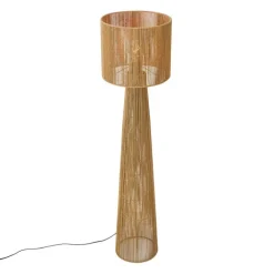 QAZQA Wohnzimmerlampen|Stehlampen*Japandi Stehleuchte Natur mit Schirm - Dart