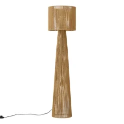 QAZQA Wohnzimmerlampen|Stehlampen*Japandi Stehleuchte Natur mit Schirm - Dart