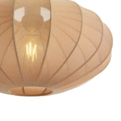 QAZQA Schlafzimmerlampen|Esszimmerlampen*Japandi Stehleuchte schwarz mit braunem Stoffschirm - Bida