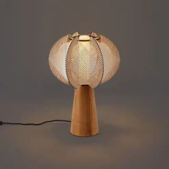 QAZQA Tischlampen|Wohnzimmerlampen*Japandi Tischleuchte Beige 45cm - Gertie
