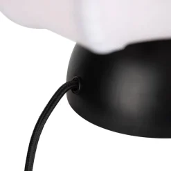 QAZQA Tischlampen|Wohnzimmerlampen*Japandi Tischleuchte schwarz mit weißem Schirm - Nori