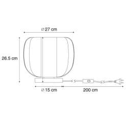 QAZQA Tischlampen|Wohnzimmerlampen*Japandi Tischleuchte schwarz mit beigem Leinenschirm 27cm - Nami