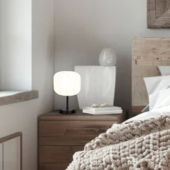 Trio Leuchten Tischlampen|Wohnzimmerlampen*Japandi Tischleuchte Schwarz mit Weiß - Madleine