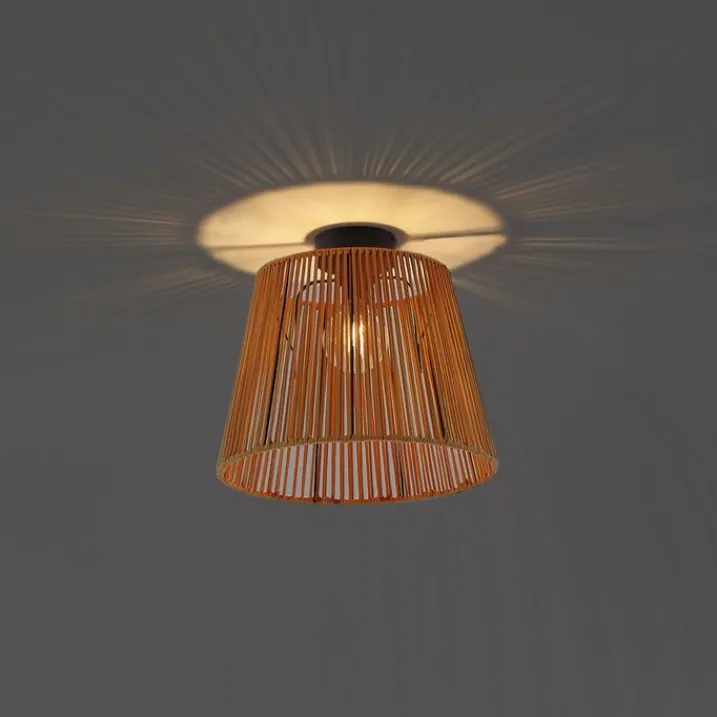 QAZQA Gartenbeleuchtung|Deckenleuchten Außen*Japandi-Deckenleuchte für den Außenbereich mit orangefarbenem Seil IP54 - Jayla