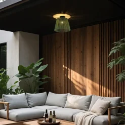 QAZQA Gartenbeleuchtung|Deckenleuchten Außen*Japandi-Deckenleuchte für den Außenbereich mit grünem Seil IP54 - Jayla