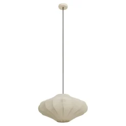 QAZQA Schlafzimmerlampen|Küchenlampen*Japandi-Hängelampe Beige mit Stoffschirm 50cm - Plu