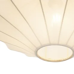 QAZQA Schlafzimmerlampen|Küchenlampen*Japandi-Hängelampe Beige mit Stoffschirm 50cm - Plu