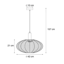 QAZQA Schlafzimmerlampen|Küchenlampen*Japandi-Hängelampe Beige mit Stoffschirm - Bida