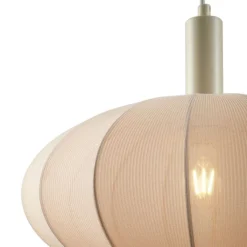 QAZQA Schlafzimmerlampen|Küchenlampen*Japandi-Hängelampe Beige mit Stoffschirm - Bida