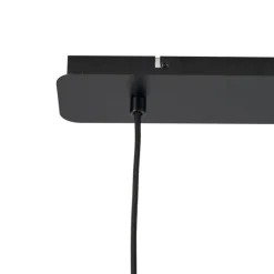 QAZQA Pendelleuchten|Wohnzimmerlampen*Japandi-Hängelampe schwarz mit braunem Stoffschirm 2-flammig - Bida