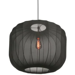 Anne Light & Home Pendelleuchten|Wohnzimmerlampen*Japandi-Pendelleuchte Schwarz mit Stoffschirm 55cm - Sable