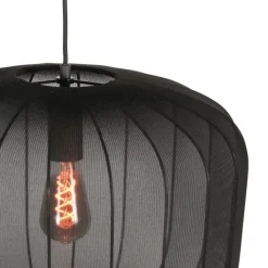 Anne Light & Home Pendelleuchten|Wohnzimmerlampen*Japandi-Pendelleuchte Schwarz mit Stoffschirm 55cm - Sable