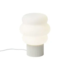 QAZQA Tischlampen|Wohnzimmerlampen*Japandi-Tischleuchte Beige mit Opalglas 18cm - Miele
