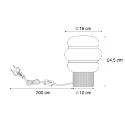 QAZQA Tischlampen|Wohnzimmerlampen*Japandi-Tischleuchte Beige mit Opalglas 18cm - Miele