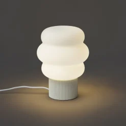 QAZQA Tischlampen|Wohnzimmerlampen*Japandi-Tischleuchte Beige mit Opalglas 18cm - Miele